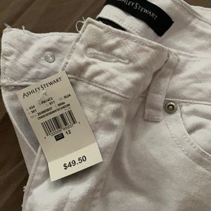 White denim jean Ashley Stewart size 12 punch out